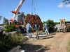 Unloading a 9 ton Block